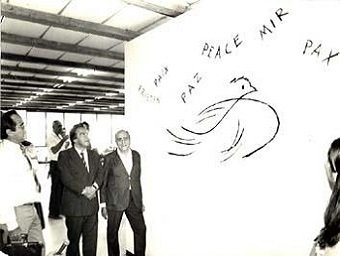 Visita/Aula Magna com Darcy Ribeiro, Oscar Niemeyer e outros.